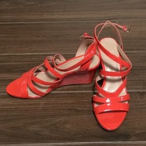 Blood Orange Patent Wedges
